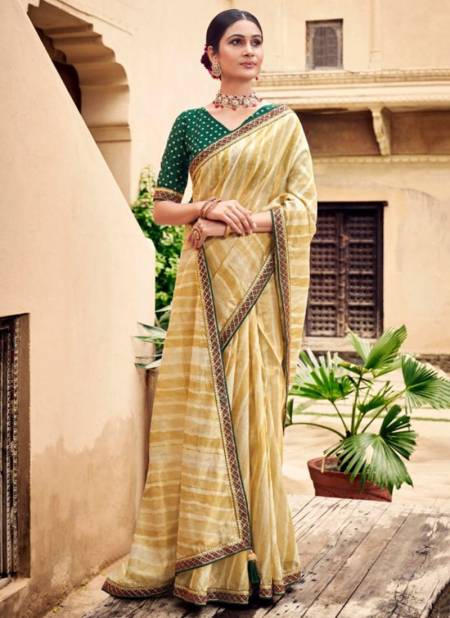 Light Yellow Niharika Mahaveera Function Wear Wholesale Silk Sarees 1408