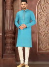 Machine Work in Neck With Pipein Art Silk Foroza Color Kurta Payjama Collection AC DUP All Chks 05