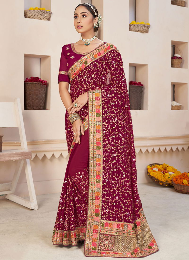 Magenta Colour Adina Wedding Wear Wholesale Designer Sarees 2778