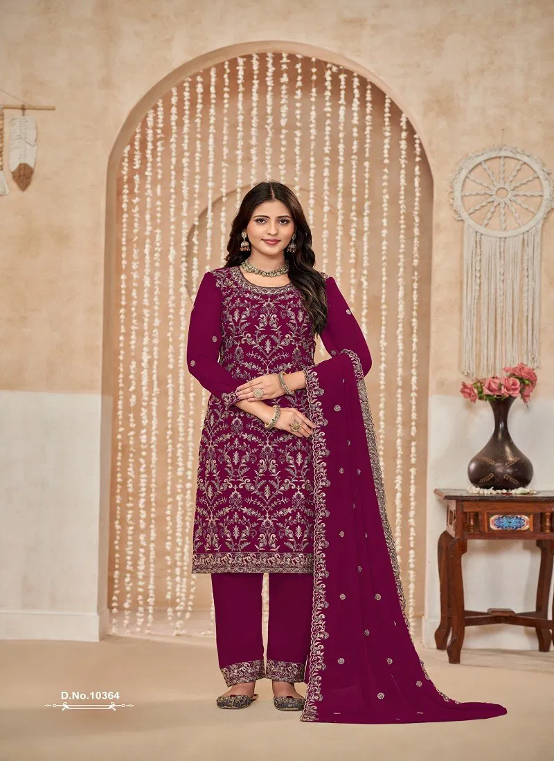 Magenta Colour Anjubaa Vol 36 By Anjubaa Wedding Salwar Kameez Wholesale Online 10364