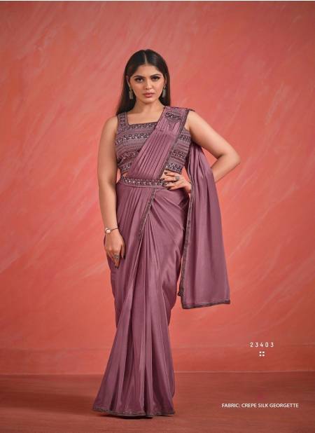 Magenta Colour Elegancia By Mahotsav Crepe Silk Party Wear Saree Catalog 23403