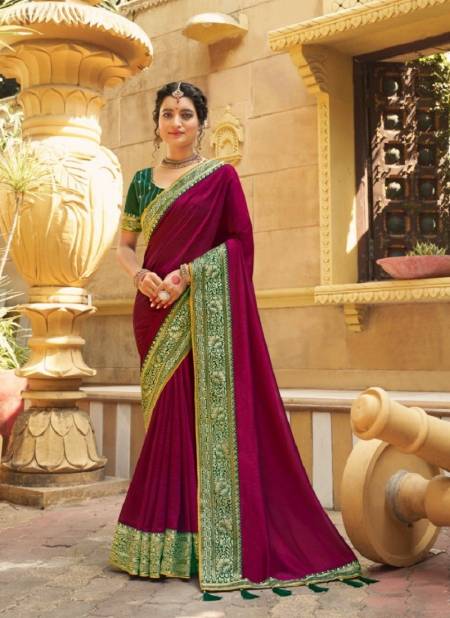 Magenta Colour Manyta By Suma Designer Wedding Wear Saree Wholesale Market In Surat With Price 1002