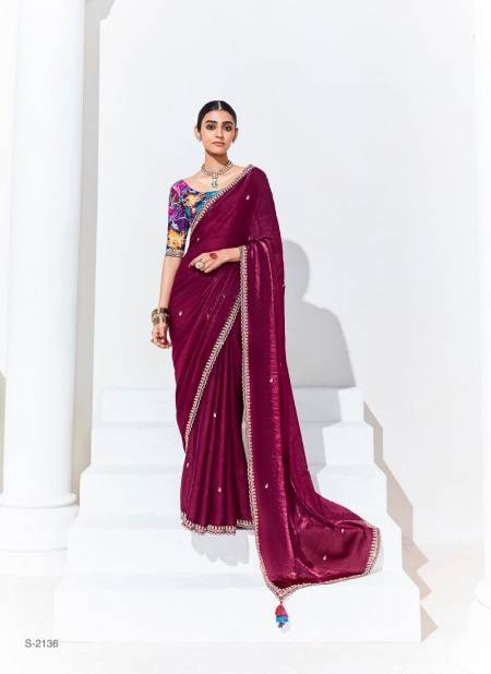 Magenta Colour Rangat Vol 25 By Kimora Organza Designer Wedding Wear Saree Suppliers In India S-2136