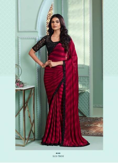 Magenta Colour Salsa Style 3 By TFH Party Wear Designer Sarees Wholesale Clothing Suppliers In India SLS-7806