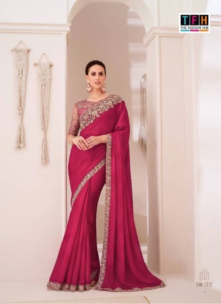Magenta Colour Sandalwood Vol 13 By TFH Designer Party Wear Saree Suppliers SW-1312