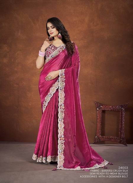 Magenta Colour Shah Saki 24000 Mahotsav New Designer Wear Saree Suppliers in India 24003
