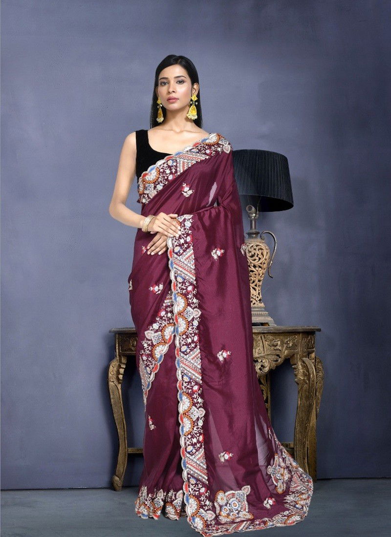 Magenta Colour kaavyani Vol 4 By Mahotsav Designer Party Wear Saree Exporters In India N8234 H