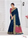 Blue Party Wear Manav Silk Soft Weaving Cotton With Jacquard Patola Blouse and Patola Pallu Designer Saree 1003