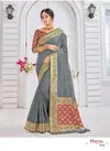 Grey Manav Silk Soft Weaving Cotton With Jacquard Patola Blouse and Patola Pallu Designer Saree 1005