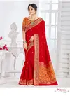 Red Festival Manav Silk Soft Weaving Cotton With Jacquard Patola Blouse and Patola Pallu Designer Saree 1001