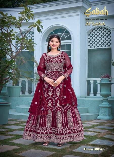 Maroon Afsana By Sabah Gown Catalog 1005 C
