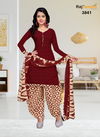 Maroon Anamika Cotton Dress Material Catalog 3841