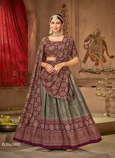Maroon And Green Colour Shubharambh Vol 2 Cotton Printed Designer Lehenga Choli Catalog 1003