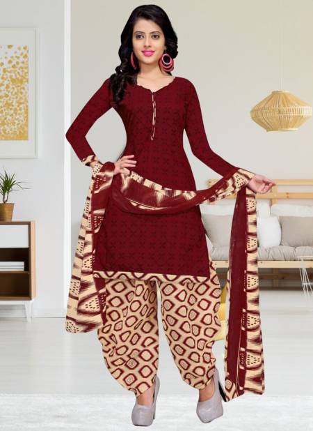 Maroon And Peach Colour Rajnandini Daily Wear Wholesale Cotton Dress Material 3841
