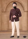 Maroon And Silver Colour 1632 Designer Party Wear Mens Jodhpuri Jacket Wholesalers In Delhi 1632-KS 2407
