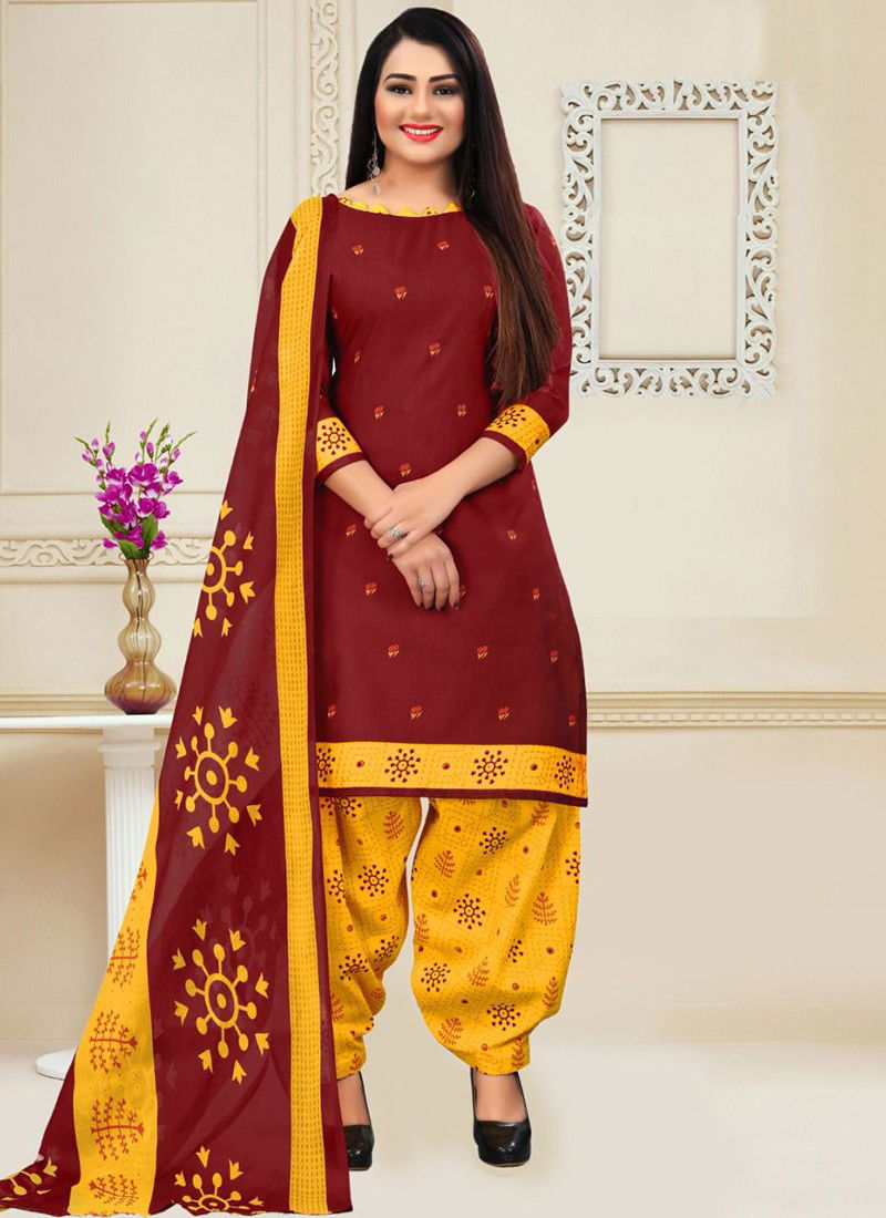 Maroon And Yellow Colour Rajnandini Ethnic Wear Wholesale Designer Salwar Suit Catalog 4114