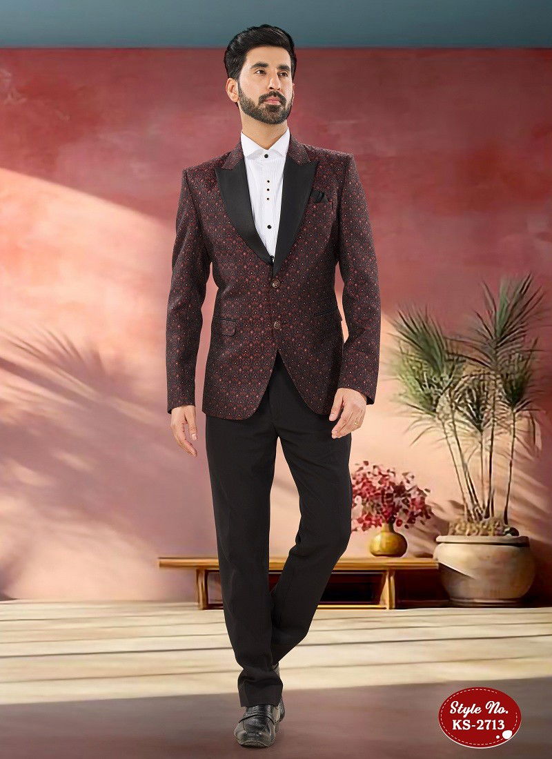 Maroon Colour 1652 Function Wear Mens Jodhpuri Suits Wholesale Market In Surat KS 2713