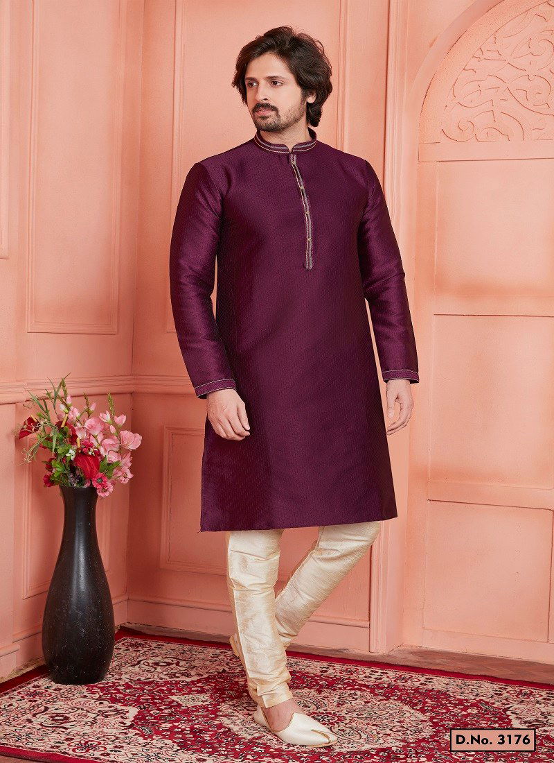 Maroon Colour 1658 Function Wear Mens Indo Western Surat Wholesale Online 3176