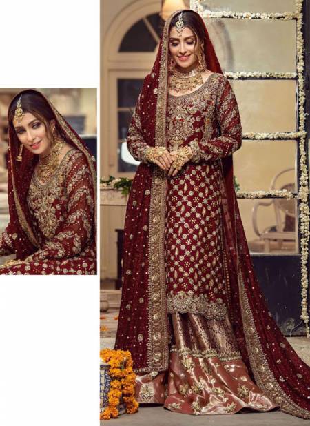 Maroon Colour 166 Colours Wedding Wear Wholesale Designer Salwar Suits 166 A