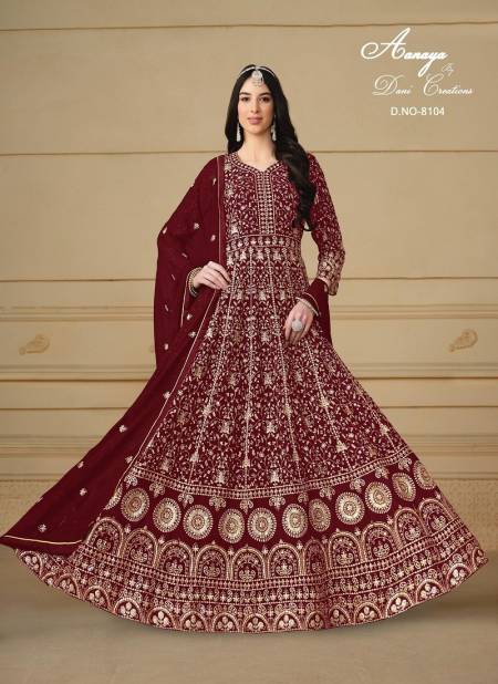 Maroon Colour Aanaya Vol 181 By Dani 8101 TO 8104 Series Salwar Suit Wholesalers In Delhi 8104