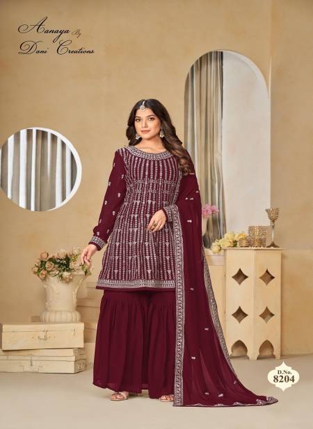 Maroon Colour Aanaya Vol 182 By Twisha Designer Wear Sharara Suit Wholesale Shop In Surat 8204