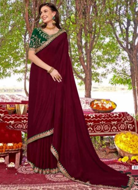 Maroon Colour Aarushi Vol 2 Right Women Fancy Wear Wholesale Designer Sarees Catalog 81254