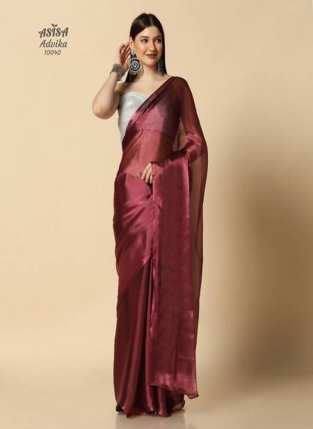 Maroon Colour Advika By Asisa Party Wear Saree Catalog 10040