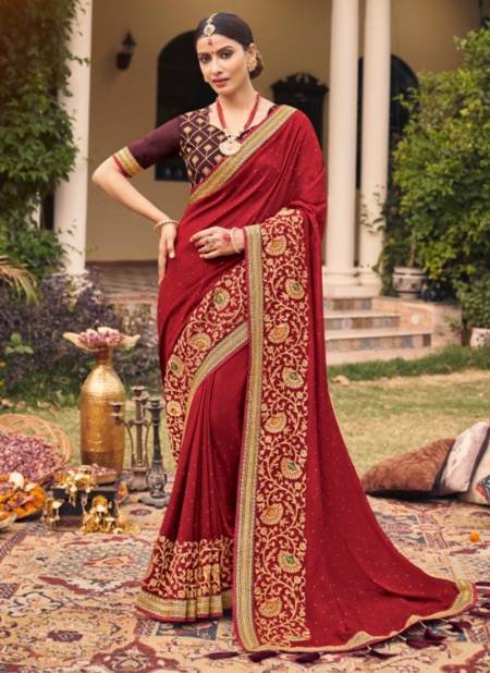 Maroon Colour Advika Ethnic Wear Wholesale Designer Saree Catalog 4706