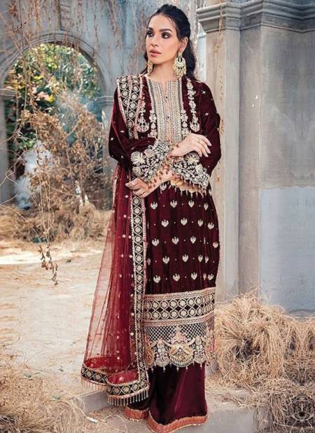 Maroon Colour Anaya Vol 1 Wholesale Festive Wear Designer Salwar Suit Catalog DS 145