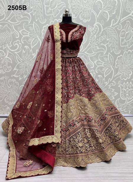 Maroon Colour Anjani Art 2505 Bridal Lehenga Choli Catalog 2505 B