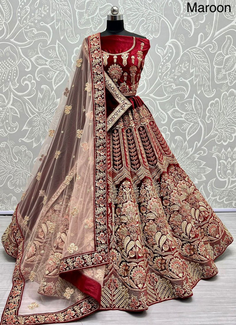 Maroon Colour Anjani Art 2519 Colors Bridal Lehenga Choli Catalog 2519 A