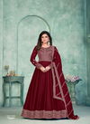 Maroon Colour Anjubaa Vol 18 By Anjubaa Gown Catalog 10184