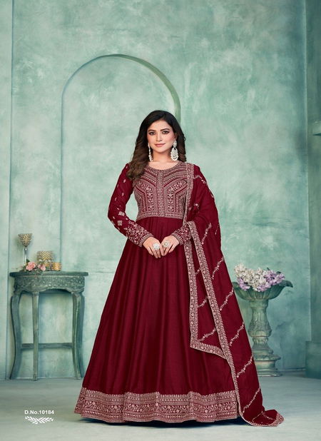 Maroon Colour Anjubaa Vol 18 By Anjubaa Gown Catalog 10184 Catalog