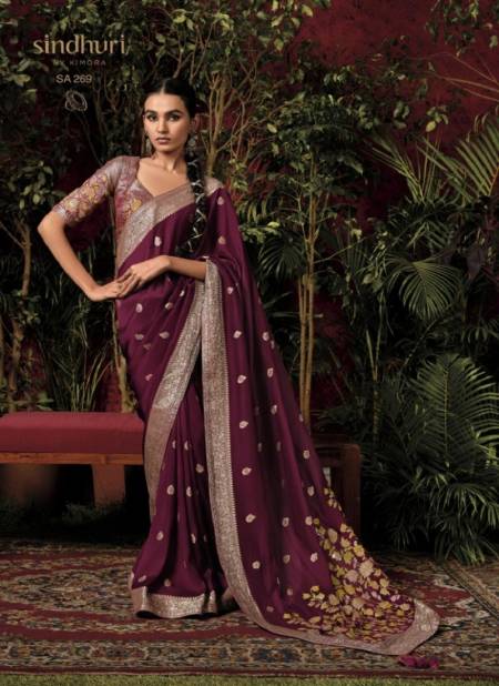 Maroon Colour Anokhi By Kimora 268 To 276 Series Saree Wholesale Clothing Suppliers in India SA 269