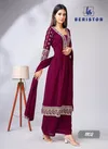 Maroon Colour Beriston Bs Vol 11 Georgette Kurti Plazzo With Dupatta Readymade Suit Catalog 1102