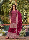 Maroon Colour Celebration Colour Edition By Mrudangi Plazzo Suits Catalog 2040 A 