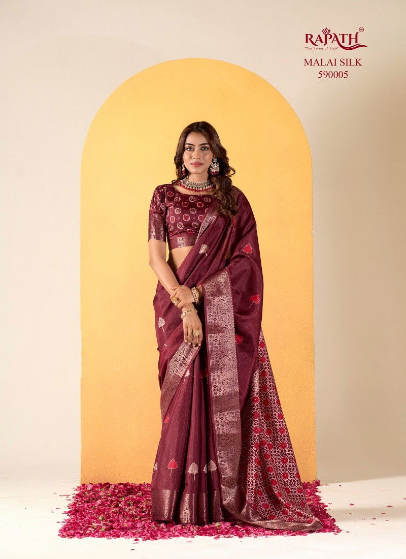 Maroon Colour Chocolate By Rajpath Soft Dola Silk Printed Saree Wholesale Online 590005