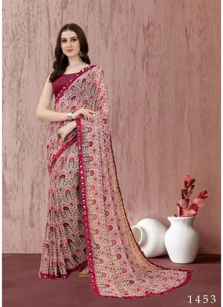 Maroon Colour Dyuti Vol 1 Daily Wear Saree Catalog 1453 Catalog