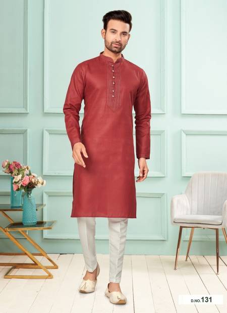 Maroon Colour GS Fashion Wedding Mens Wear Designer Kurta Pajama Wholesale Market In Surat 131