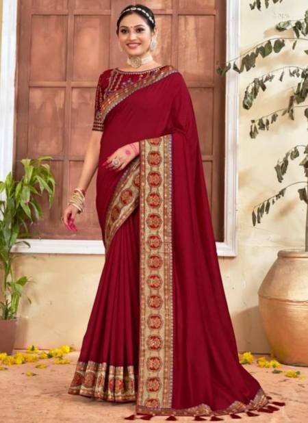 Maroon Colour Garima Right Women Function Wear Wholesale Designer Sarees Catalog 81767