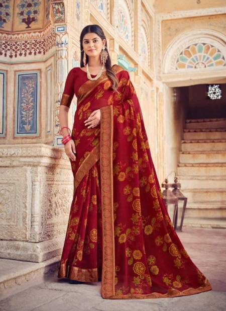 Maroon Colour Jalsa Vol 6 By Vipul Georgette Printed Daily Wear Sarees Wholesale Price In Surat 75608