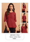 Maroon Colour Janasya Ladies Top Catalog 3639