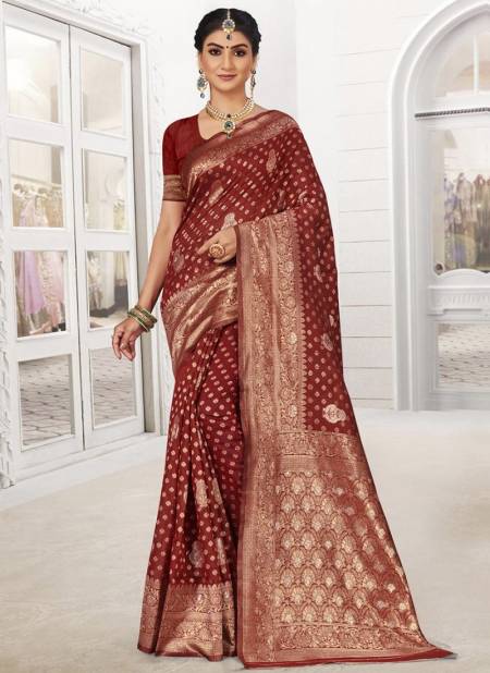 Maroon Colour Janshin Wedding Wear Wholesale Silk Sarees 3262.jpg