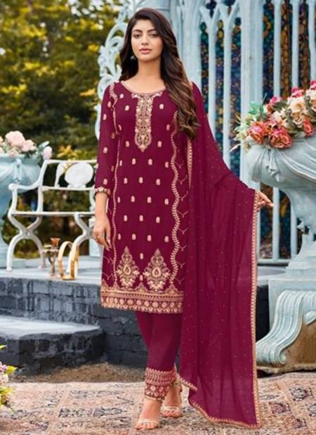 Maroon Colour Kashish Festive Wear Wholesale Georgette Salwar Suit Catalog 2014 C