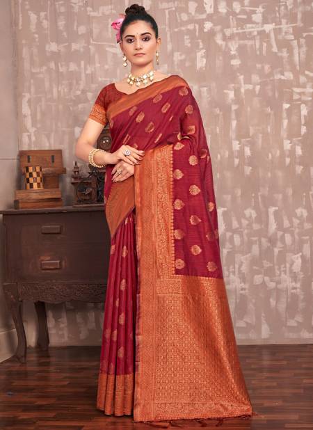 Maroon Colour Kesariya Sangam Festive Wear Wholesale Designer Sarees Catalog 2689