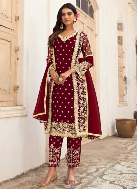 Maroon Colour Khwaab FK Fashion Festive Wear Wholesale Designer Salwar Suits Catalog 1013 B