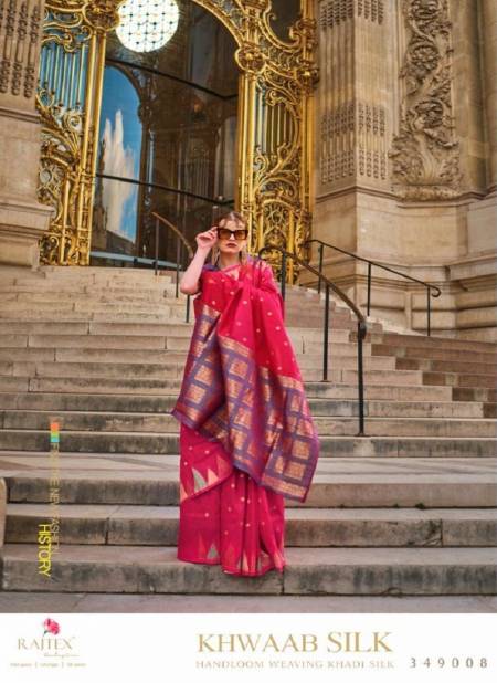 Maroon Colour Khwaab Silk By Rajtex Khadi Silk Designer Saree Catalog 349008