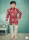 Maroon Colour Kids Indo Western Sherwani Catalog K 557