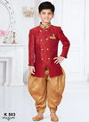 Maroon Colour Kids Party Wear Kurta Pajama Catalog K 503