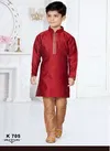 Maroon Colour Kids Party Wear Kurta Pajama Catalog K-705